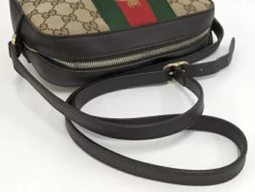 Gucci Bee Beige Brown Bag Shoulder GG Canvas Sherry - Picture 6 of 9